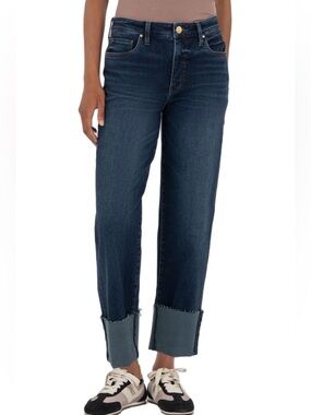 Kut from the Kloth Fay Fab Ab Cuffed Straight Leg Jeans